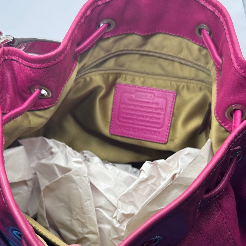 💖 Coach Large Fuchsia Bucket Bag – Double Hangtag & Handles! 💖 - Picture 7 of 13